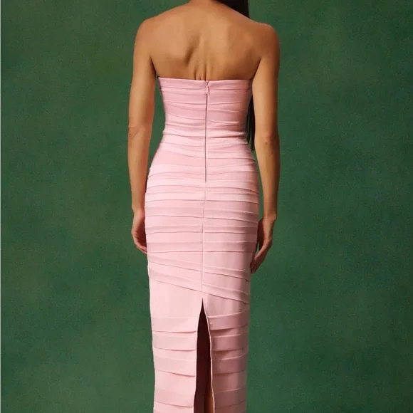 Gayu Sleeveless Bow Wrinkles Midi Dress NWT - Picture 5 of 5